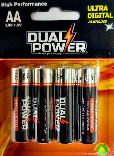 בליסטר 4 סוללות AA אולטרה אלקליין DUAL POWER