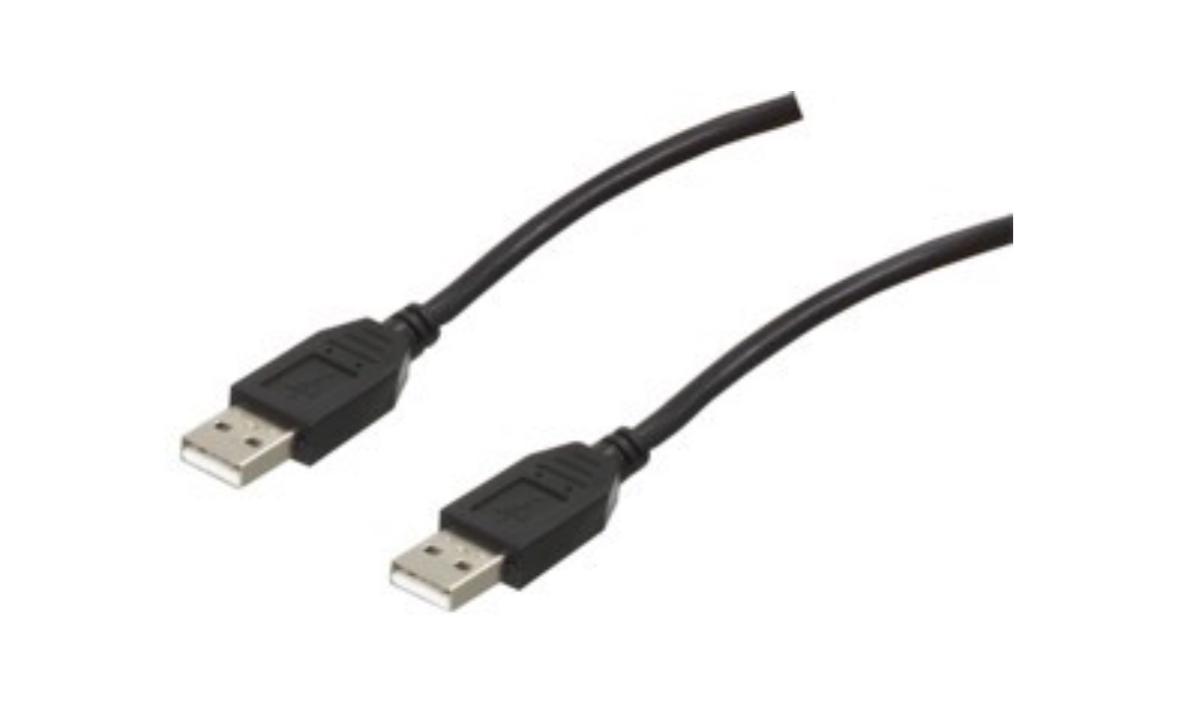 כבל USB2.0 שטוח - שטוח , 1.8מ'  AMP-AM זכר-זכר